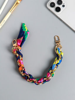 Брелок для ключей на 2 карабинах «Платок и цепочка», яркий, на сумку, рюкзак, 20×10×1.7 см