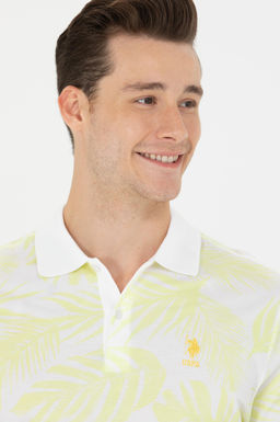 U. S. Polo Assn Мужская светло-желтая футболка с воротником-поло - U.s. polo assn фото 3