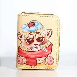 Кошелёк на молнии «Кот», маленький, детский, жёлтый