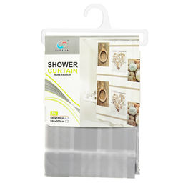 Штора для ванной EVA 180х180см Комфорт Мозаика серый, 12 колец, в пакете (Китай)