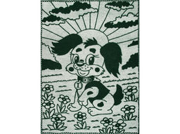 Одеяло п/шерсть 30% 100*140 "Жаккард" пл 420 цв зеленый