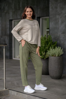 Костюм спорт-шик 100% хлопок футер - Новый лен фото 8