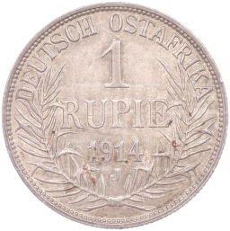 Монета 1 рупия 1914 года J Германская Восточная Африка
