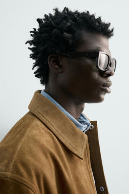 SOBRECAMISA REGULAR FIT PIEL ANTE / Tabaco - Zara фото 6