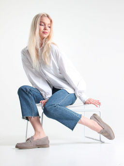 Лоферы туфли 170.2614be. ваниль замша