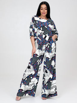 ЮЛИЯ-ЖК ЖЕНСКИЙ КОСТЮМ (Молочный/василёк) - А-дина фото 2