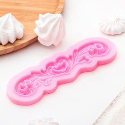 Молд для заливки Узор, силикон, 18?6?0.5 см, розовый