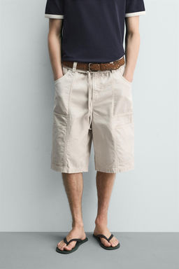 BERMUDA BAGGY FIT CINTUR?N / Piedra - Zara фото 2
