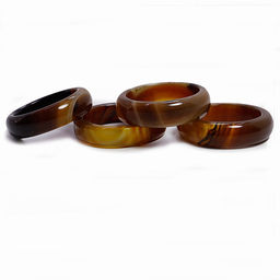 Кольцо из камня гладкое Медовый Агат коричневый привлекает достаток размеры 16-19мм - Сандаловый дом фото 5