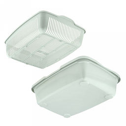 Лоток-туалет для кошек 23х42х11см, пластик, с сеткой, ментоловый (Россия)