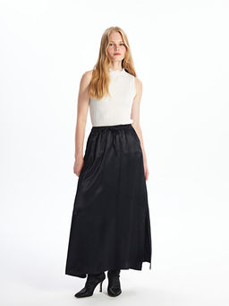 Beli Lastikli D?z Poplin Kad?n Etek