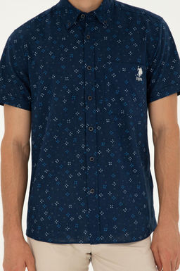 U. S. Polo Assn / Мужская темно-синяя рубашка с коротким рукавом - U.s. polo assn фото 13