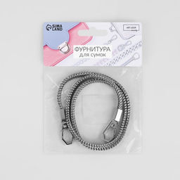 Цепочка для сумки, с карабинами, d = 6 мм, 60 см, цвет серебряный - Арт узор фото 4
