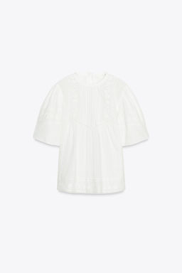 ZW COLLECTION EMBROIDERED ROMANTIC BLOUSE - Zara фото 12