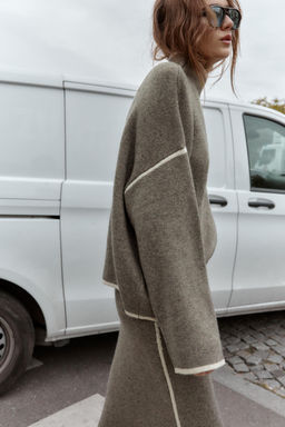 KNIT JUMPER WITH CONTRAST TRIMS - Zara фото 6