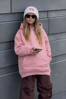 Толстовка с капюшоном для девочки "Basic" розовый