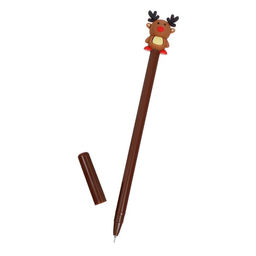 Цена за 48 шт. Ручка-прикол Calligrata Новый год, чёрные чернила, гелевая, подарочная, МИКС