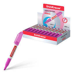 АКЦИЯ Цена за 20 шт. Текстмаркер ErichKrause Visioline V-11 Mini Neon, цвет чернил розовый (в коробке-дисплее по 20 шт.)