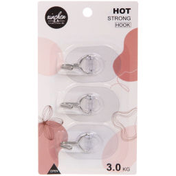 Цена за 6 шт. Крючки в наборе 3шт на липкой основе "БАСТОФ", форма овал, нагрузка 3кг/5,5*3,5см