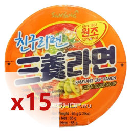 1 кор. Лапша быстрого приготовления Samyang (Spicy Flavor) (стакан), Корея (15шт *65 г) Акция