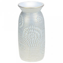Ваза для цветов керамическая Астра 2,2л, д12см, h26см, форма флора, белый, ручная работа, в коробке (Россия)