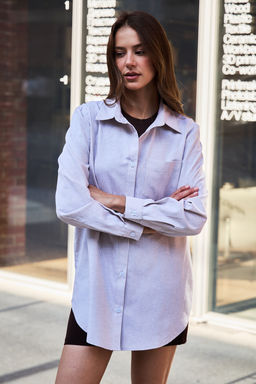 Рубашка оверсайз в полоску хлопковая