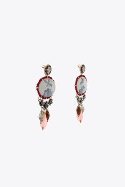 RESIN STONE CHARM EARRINGS - Zara фото 4