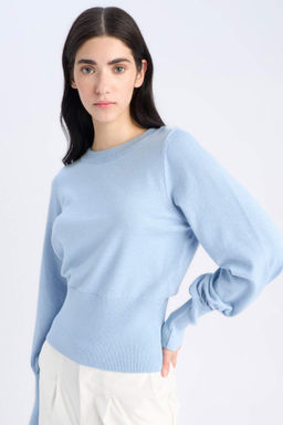 Regular Fit Bisiklet Yaka Basic Duz Triko Kazak - Defacto фото 2