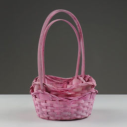 Корзина плетёная для хранения Jute, бамбук, розовая, набор 3 шт.