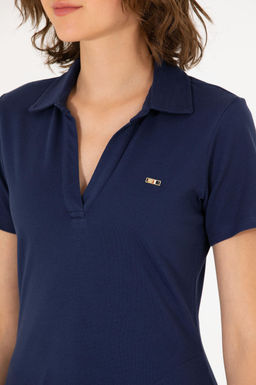 Kad_n Lacivert Polo Yaka _rme Elbise