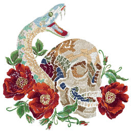 Набор для вышивания PANNA Живая картина JK-2334 Череп со змеей 18 х 18.5 см