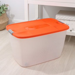 Контейнер для хранения с крышкой, 56 л, 60×40×36 см, на колёсиках, прямоугольный, МИКС