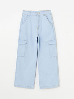 Wideleg K?z ?ocuk Kargo Jean Pantolon