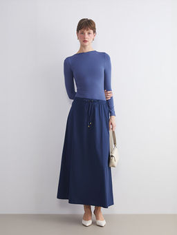 Beli Lastikli Poplin A Kesim Etek