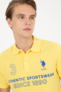 U. S. Polo Assn Мужская светло-желтая футболка с воротником-поло - U.s. polo assn фото 14