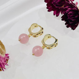 Серьги из мадагаскарского Розового кварца - Радуга самоцветов фото 2