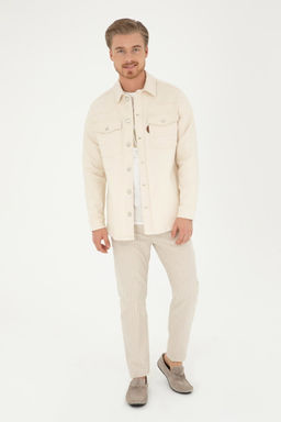 U. S. Polo Assn / Мужская бежевая джинсовая рубашка - U.s. polo assn фото 4