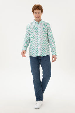 Мужская мятная рубашка с длинным рукавом - U.s. polo assn фото 11