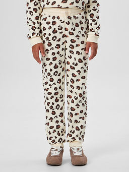 Комплект для девочек бежевый с принтом