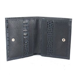 Портмоне женское Croco-ПР-914 натуральная кожа 2 отд, 5 карм, синий крок/синий флотер (98/111) 231060  фото 3
