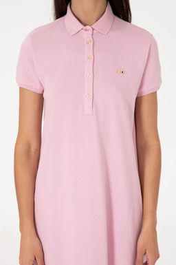Kad_n A__k Pembe Polo Yaka Mini Boy _rme Elbise Sepette S_rpriz _ndirim - U.s. polo assn фото 5