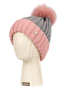 Шапка жен. шерсть+акр LB-I66001 pink/grey