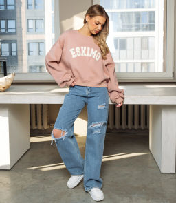 Свитшот #КТ2928, пыльная роза - Dommod фото 4