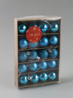 Ёлочные игрушки Перелив, шары новогодние, d=3 см, набор 20 шт., синий - Зимнее волшебство фото 2