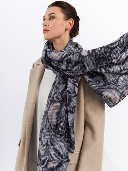 Большой, мягкий, тонкий и очень нежный двусторонний палантин с рисунком - Tantino фото 3