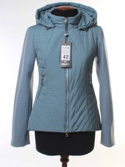 M-7036 GRAY/BLUE Куртка кашемировая женская (100 гр. синтепон) - Фабричный китай фото 10