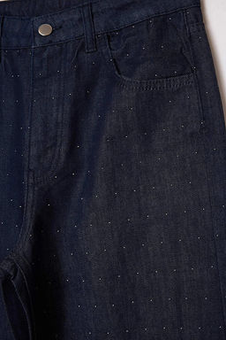 Koyu Mavi Tasl? Yuksek Bel Wide Leg Jeans TWOSS26JE00072 - Trendyolmilla фото 7