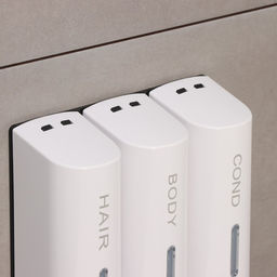 Диспенсер для мыла SAVANNA, механический, 3 отсека по 350 мл, шампунь, кондиционер, гель, белый  фото 3