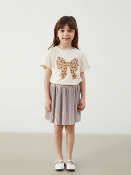 Beli Lastikli Pileli K?z ?ocuk Etek