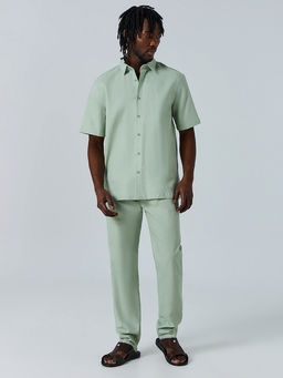 Комплект мужской льняной зеленый